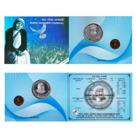 INDIA 2010 BIRTH CENTENARY MOTHER TERESA UNC COIN SET OF 2 COINS RARE - Inde