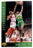 332 Michael Cage - Seattle SuperSonics - Carte Upper Deck NBA 1993 - Andere & Zonder Classificatie