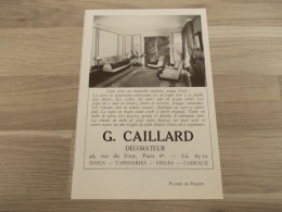 Reclame Advertentie Uit Oud Tijdschrift 1957 - G. Caillard Décorateur - Publicidad