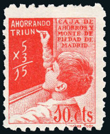 Madrid - Viñetas - Años 40 - ** S/Cat - "10 Cts. Caja De Ahorros Y Monte De Piedad - Madrid" - Unused Stamps