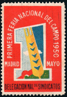 Madrid - Viñetas - 1950 - O S/Cat - "Primera Feria Nacional Del Campo - Delegación De Sindicatos" - Usados