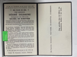 Devotie DP - Overlijden Désiré Delbaere Echtg De Schuyter - Machelen 1884 - Deinze 1950 - Décès