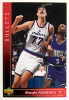 383 Gheorghe Muresan - Washington Bullets - Carte Upper Deck NBA 1993 - Autres & Non Classés