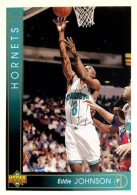 399 Eddie Johnson - Charlotte Hornets - Carte Upper Deck NBA 1993 - Sonstige & Ohne Zuordnung