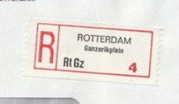 NL Aangetekend R Rotterdam-Ganzerikplein Woningsttichting De Combinatie Rotterdam 24-7-1990 - Poststempels/ Marcofilie