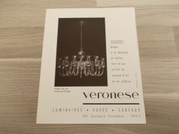 Reclame Advertentie Uit Oud Tijdschrift 1957 - Veronese Luminaires - Vases - Cadeaux - Advertising