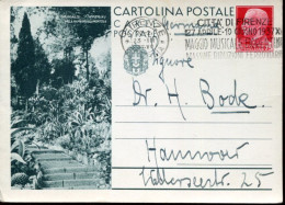 X0103 Italia, Special Stationery Card Circuled 1937 Showing The Cactus Of The Villa Hambury - Stamped Stationery