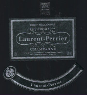 Etiquette Champagne  Brut Millesime 1996  Laurent Perrier  Tours Sur Marne Marne 51 Avec Sa Collerette - Champagne