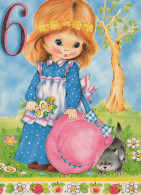 HAPPY BIRTHDAY 6 Year Old GIRL CHILDREN Vintage Postal CPSM #PBT754.GB - Anniversaire