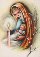 Virgen Mary Madonna Baby JESUS Christmas Religion Vintage Postcard CPSM #PBP938.GB - Vergine Maria E Madonne