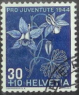 Schweiz Suisse Pro Juventute 1944: "Alpen-Akelei" Zu WI 112 Mi 442 Yv 402  Mit Eck-Stempel Von BERN ? (Zu CHF 15.00) - Usados