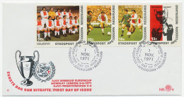 Cover / Postmark City Mail Netherlands 1971 - Imperforated Stamps European Championship Football - AJAX - Autres & Non Classés
