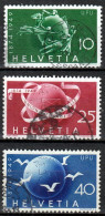 Switzerland / Helvetia / Schweiz / Suisse 1949 ⁕ UPU 75th Mi.522-524 ⁕ 3v Used - Usados