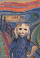 GATTO KITTY Animale Vintage Cartolina CPSM #PBQ730.IT - Gatos
