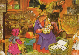 Vergine Maria Madonna Gesù Bambino Natale Religione Vintage Cartolina CPSM #PBP692.IT - Maagd Maria En Madonnas