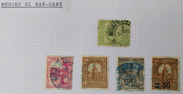 Tunisie Lot Timbre Oblitération Choisies Medjez El Bab Gare Dont  Cachet Bleu  à Voir - Used Stamps