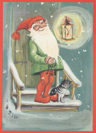 BABBO NATALE Buon Anno Natale Vintage Cartolina CPSM #PBL447.IT - Santa Claus