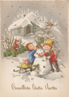 Buon Anno Natale PUPAZZO Vintage Cartolina CPSM #PAU081.IT - Anno Nuovo
