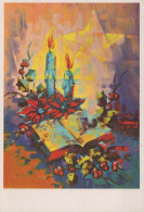 Buon Anno Natale CANDELA Vintage Cartolina CPSM #PAT088.IT - New Year