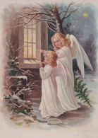ANGELO Buon Anno Natale Vintage Cartolina CPSM #PAH650.IT - Angeli