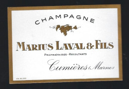Etiquette Champagne  Marius Laval & Fils   Cumieres  Marne 51 - Champagne