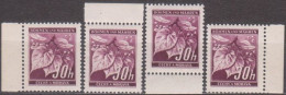 016/ Pof. 24, Dark Violet, Complete Border Stamps - Ungebraucht