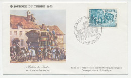 Cover / Postmark France 1973 Stagecoach - Horse - Otros & Sin Clasificación