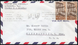 España - Edi O 1324(2) - Mat "Madrid 23/Dic./60" Por Avión A USA - Cartas & Documentos