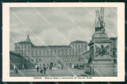 Torino Città Palazzo Reale Monumento All'Esercito Sardo Tram Cartolina RT3470 - Other & Unclassified