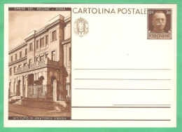 REGNO D'ITALIA 1931 CARTOLINA POSTALE VEIII OPERE DEL REGIME ISTITUTO DI ANATOMIA UM. 30c Bruno (FILAGRANO C70-10) NUOVA - Entiers Postaux