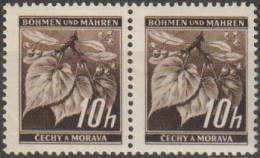 020/ Pof. 21 Black Brown, Pair - Unused Stamps