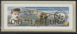 Atm, NABANCO, LETTRE VERTE DD1.66€, Montant De La Lettre Suivie Epernay,MARCOPHILEX 2023, Aviateur Pierre- Louis DEULLIN - 2010-... Illustrated Franking Labels