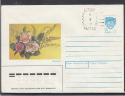 LITHUANIA (USSR) 1990 Cover Greetings Flowers Roses #LTV107 - Lituania