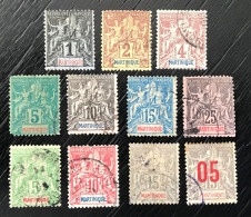 Lot De 11 Timbres Oblitérés Martinique 1892/1899/ 1912 - Usados