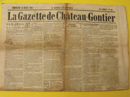 Hebdo La Gazette De Chateau-Gontier. N° 10 Du 10 Mars 1940. Restrictions Guerre Finlande Russie Aage De Danemark - Weltkrieg 1939-45