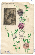 Collage De Timbres. Image Pieuse Sainte Famille Et Fleurs "timbrées" - Postzegels (afbeeldingen)