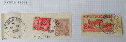 Tunisie Lot Timbre Oblitération Choisies Maxula Dont Cachet Bleu Et Fragment  à Voir - Used Stamps