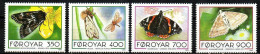 Färöer 1993 - Mi.Nr. 252 - 255 - Postfrisch MNH - Tiere Animals Schmetterlinge Butterflies - Vlinders