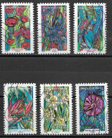 France 2016 Oblitéré Autoadhésif  N° 1300 - 1302 - 1305 - 1306 - 1310 - 1311  "  Série  " Fleurs  à  Foisons  " - Used Stamps