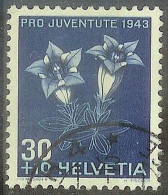 Schweiz Suisse Pro Juventute 1943: Alpen-Enzian Zu WI108 Mi 427 Yv 391 Mit Stempel ZÜRICH 4 RÄMISTRASSE (Zu CHF 13.00) - Usados