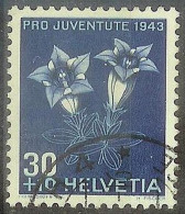 Schweiz Suisse Pro Juventute 1943: Alpen-Enzian Zu WI108 Mi 427 Yv 391 Mit Stempel ZÜRICH 4 RÄMISTRASSE (Zu CHF 13.00) - Used Stamps