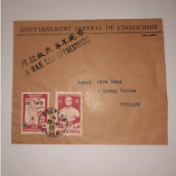 03K6 RARE - ANCIENNE LETTRE ENVELOPPE INDOCHINE 1945 CACHET A BAS LES OPPRESSEURS - Autres - Asie