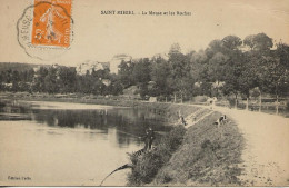 55 - Saint Mihiel - La Meuse Et Les Roches  * CPA Animée    "cachet Ambulant - Saint Mihiel