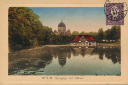 CPA Couleur SILESIE - OPPELN OPOLE - Gorzow Slaski - Plebiscite De 1921 - Synagoge Und Eishaus Synagogue - Cachet 1921 - - Polen