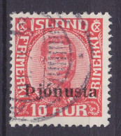 Iceland Dienstmarke 1936 Mi. 64, 10 Aur Christian X. Overprinted M. Aufdruck 'Pjónusta', Used - Servizio