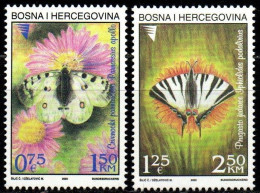 Bosnien Herzegowina 2002 - Mi.Nr. 259 - 260 - Postfrisch MNH - Tiere Animals Schmetterlinge Butterflies - Vlinders