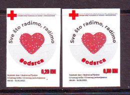 Bosnia: HP Mostar 2023 Charity Stamps RED CROS Self Adhesive (2) MNH - Bosnie-Herzegovine