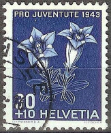 Schweiz Suisse Pro Juventute 1943: Alpen-Enzian Zu WI 108 Mi 427 Yv 391 Mit Eck-Stempel ...SEE -16 (Zu CHF 13.00) - Gebraucht