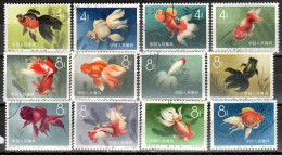 CHINA – 1292-1303 (0)  - 1960 – Poissons Rouges - Goldfish - Used Stamps