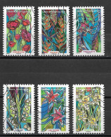 France 2016 Oblitéré Autoadhésif  N° 1300 - 1301 - 1305 - 1307 - 1308 - 1310  "  Série  " Fleurs  à  Foisons  " - Used Stamps